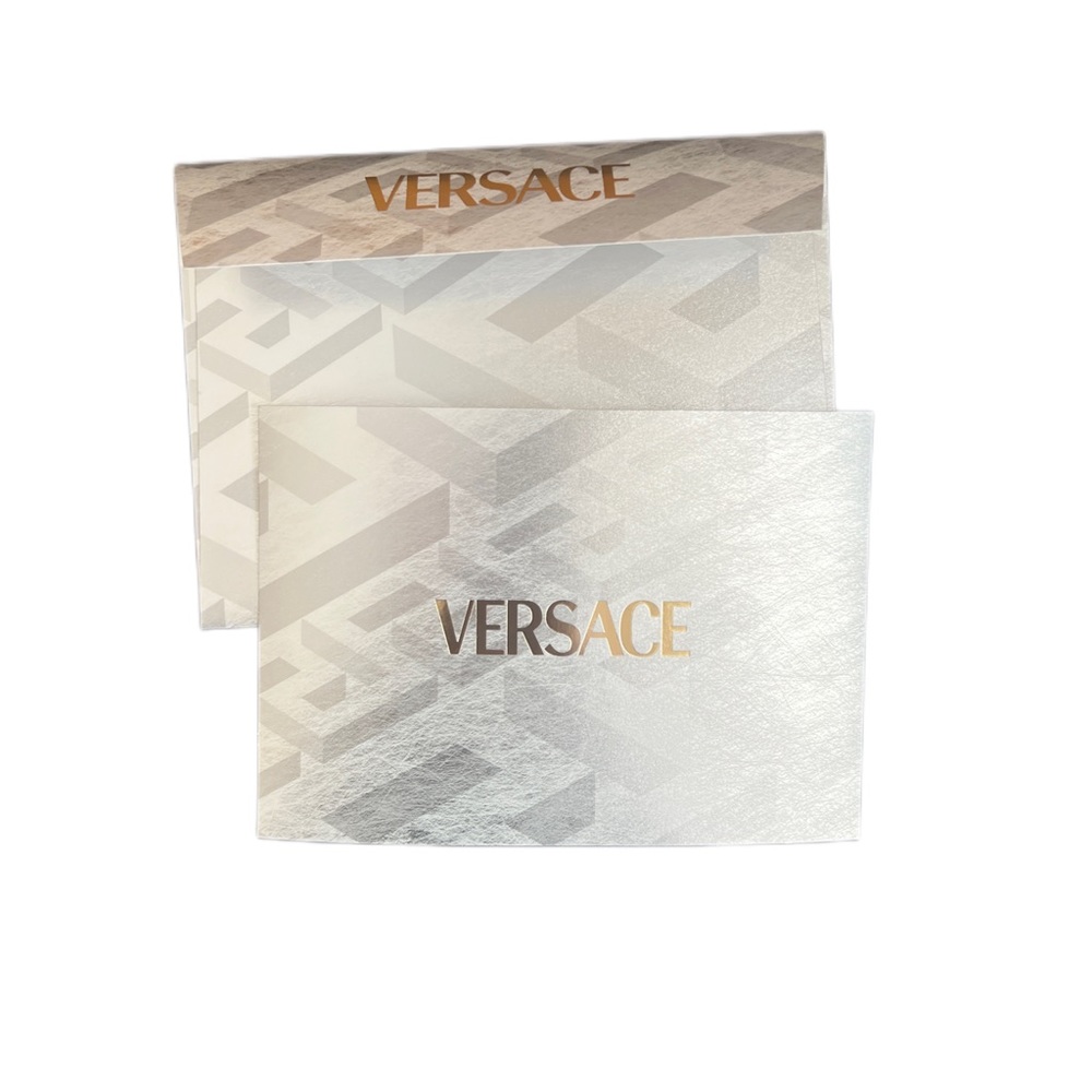 Versace Silver Gray and Gold 5x7 Happy Holidays Shiny Postcard